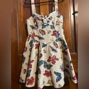 Vintage 90s y2k butterfly bug corset tapestry dress
